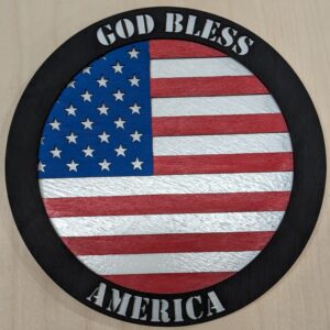 Circle Flag God Bless America - 6"