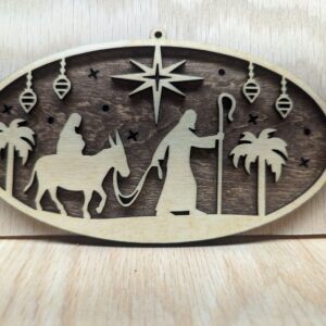 #38-Nativity Oval-1 - Mary riding donkey