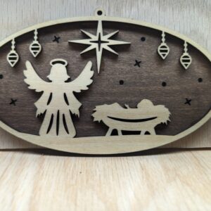#41-Nativity Oval-5 - Angel & Jesus
