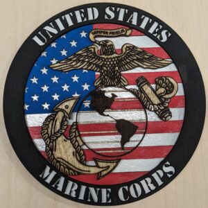 Circle Flag Marine Corps - 6"